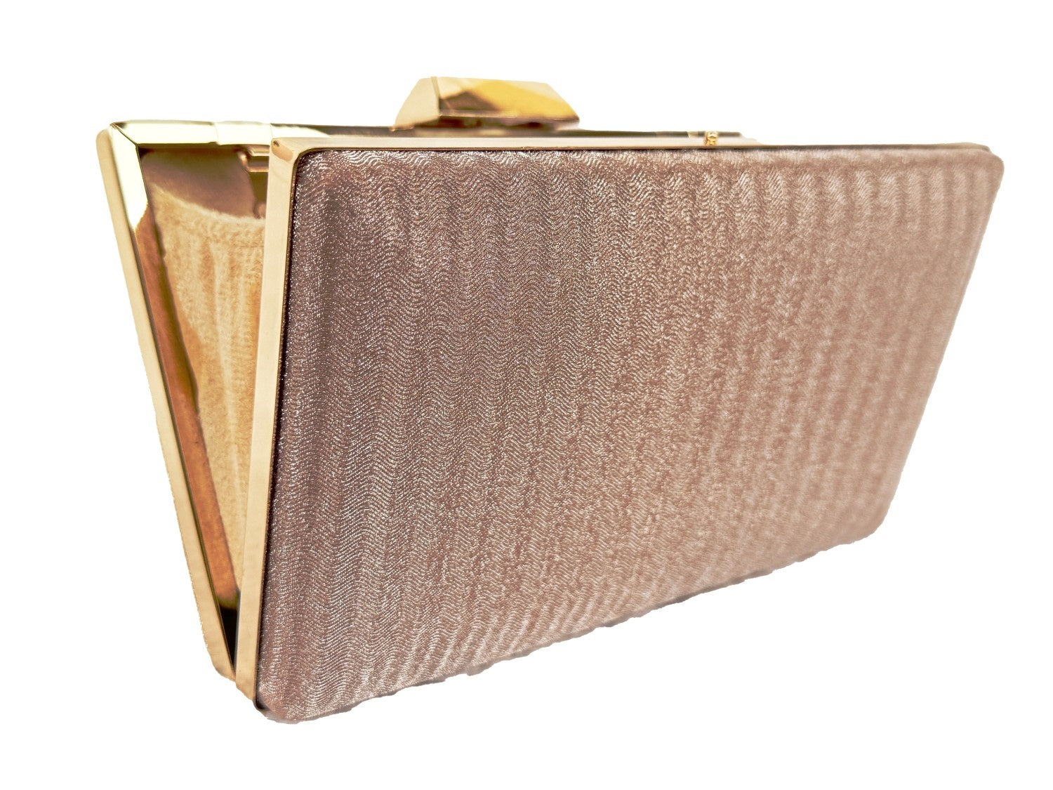 KarryQ Luxe Rose Gold Chain Box Clutch for Women | Premium Party, Wedding & Evening Sling Handbag