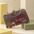KarryQ Bottle Green Sequin Oval Embroidered Top Handle Box Clutch