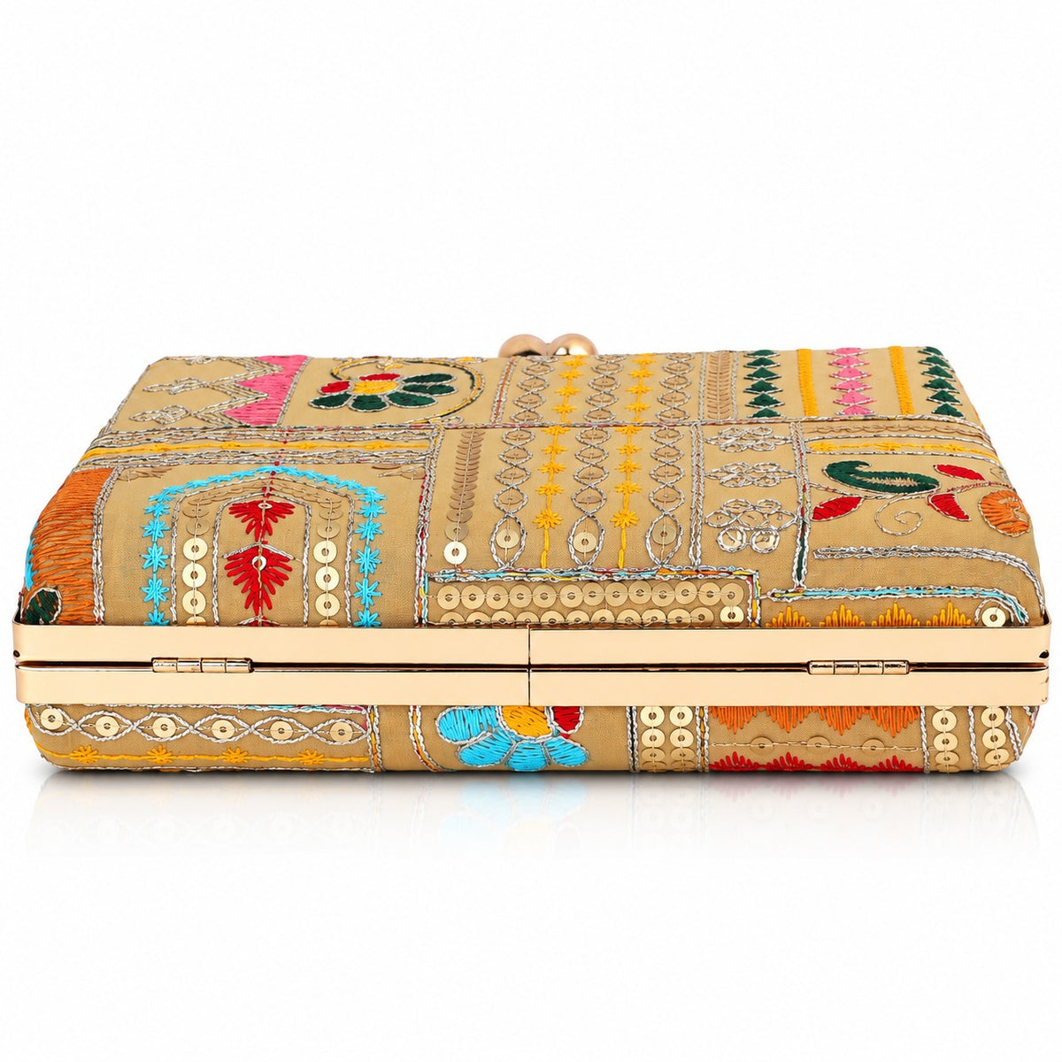 KarryQ Beige Patchwork Frame Handbag