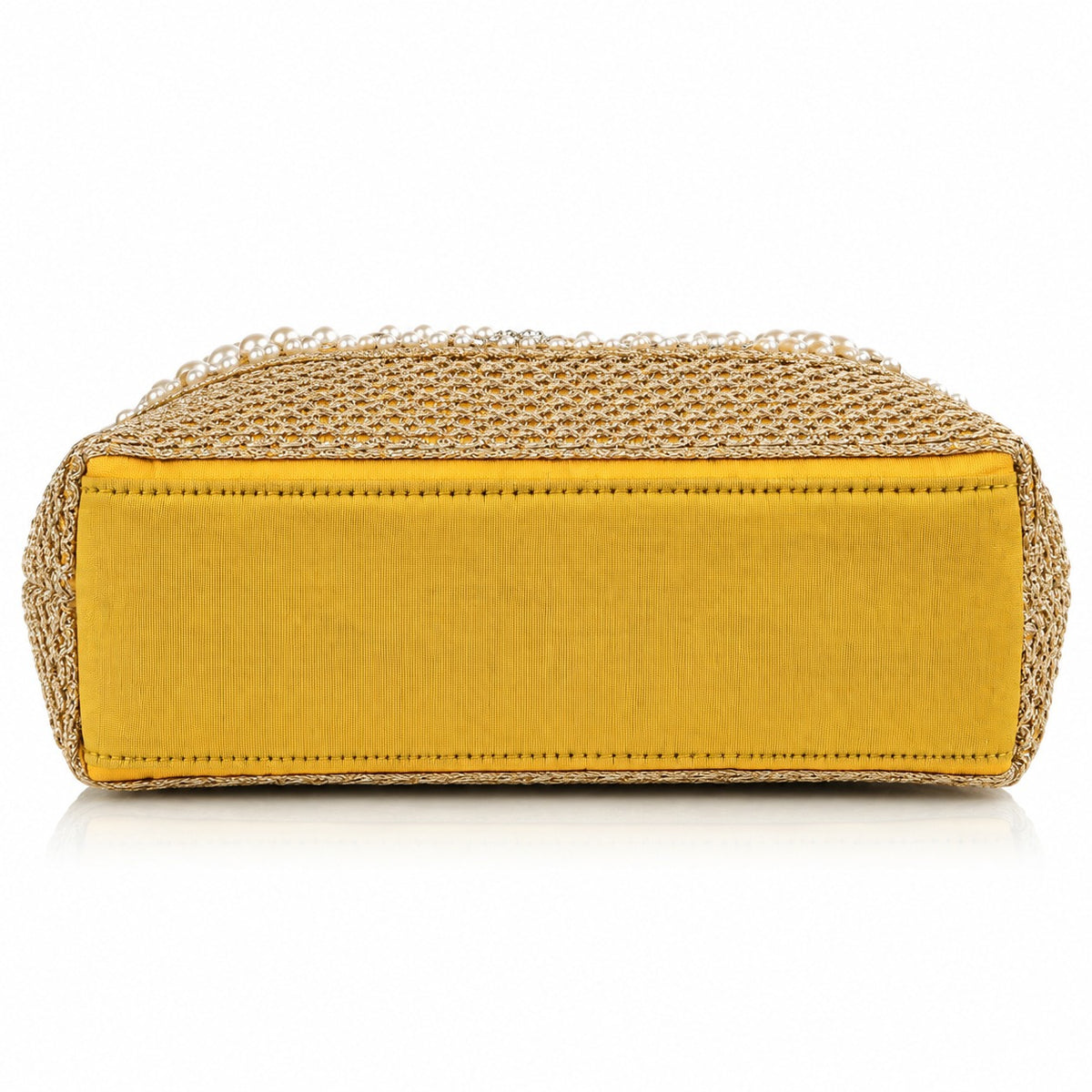 KarryQ Golden Stone Work Pearl Handle Potli Bag