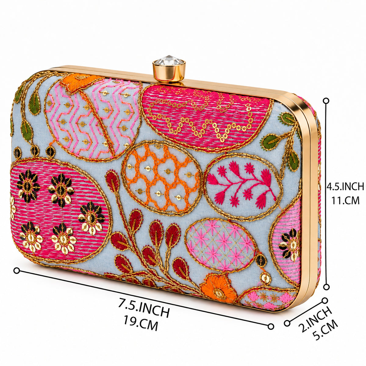 KarryQ Lavender Pink Sequin Oval Box Clutch Purse