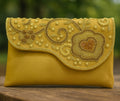 KarryQ Royal Mustard Yellow Embroidered Clutch