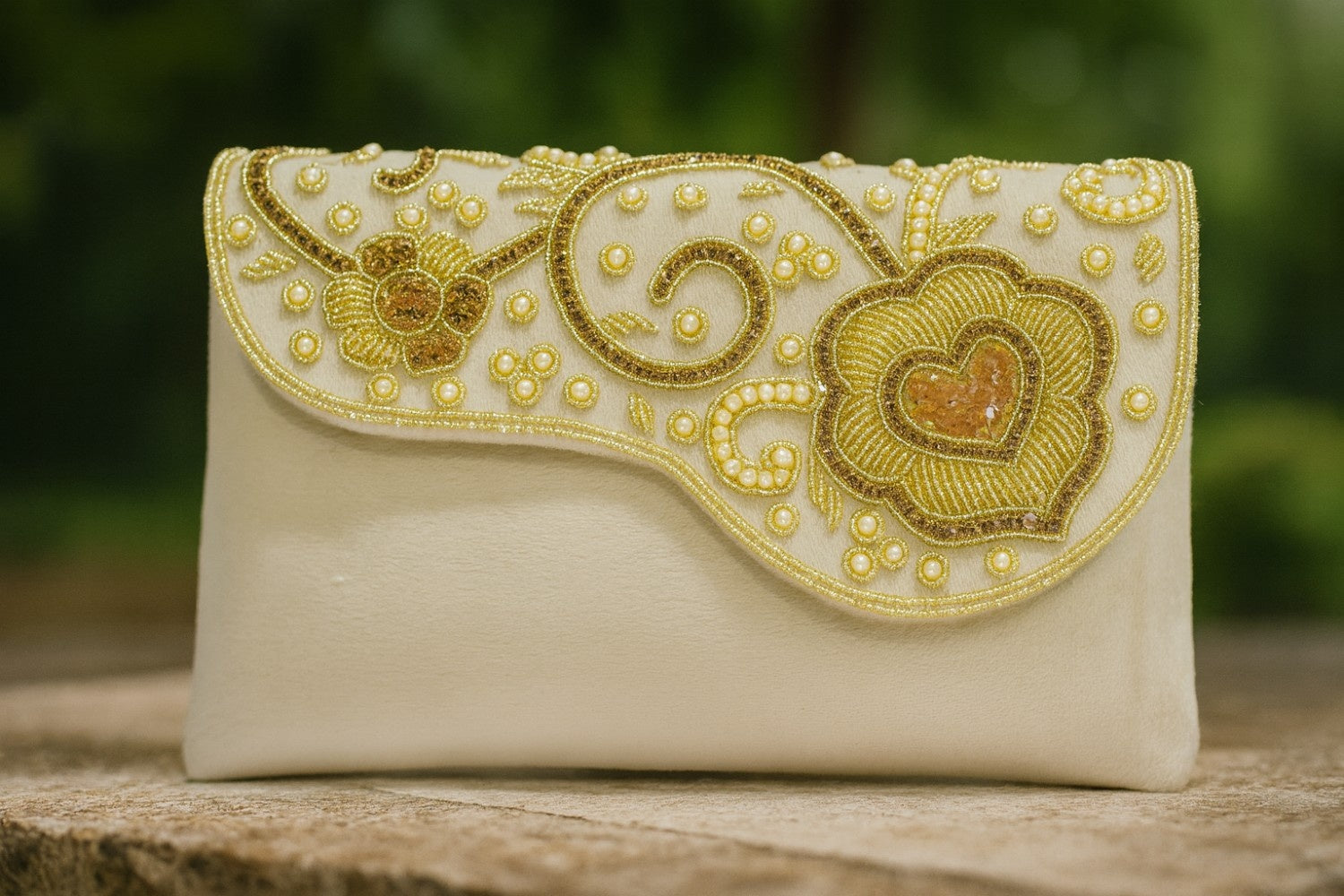 KarryQ Pearl Ivory Embroidered Clutch
