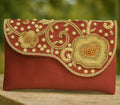 KarryQ Royal Maroon Embroidered Clutch