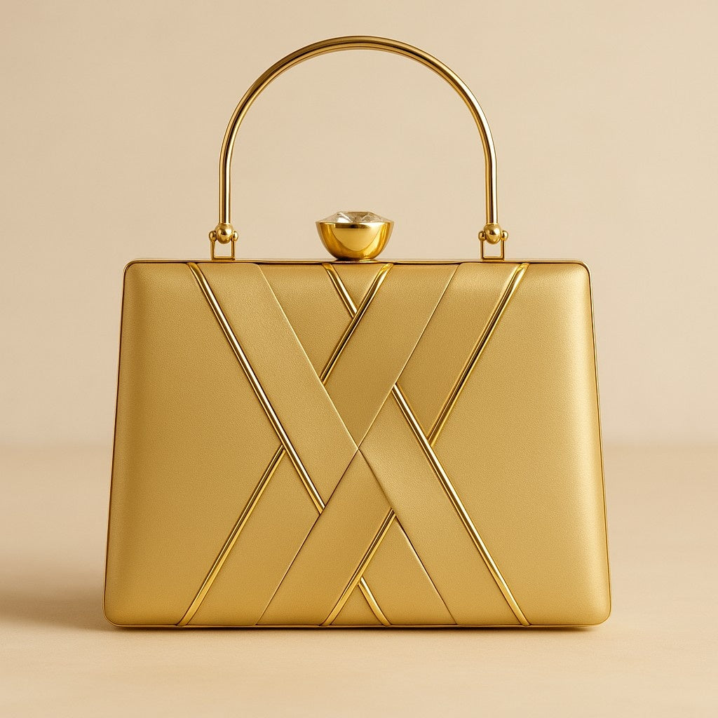 KarryQ Luxe Golden Satin Clutch