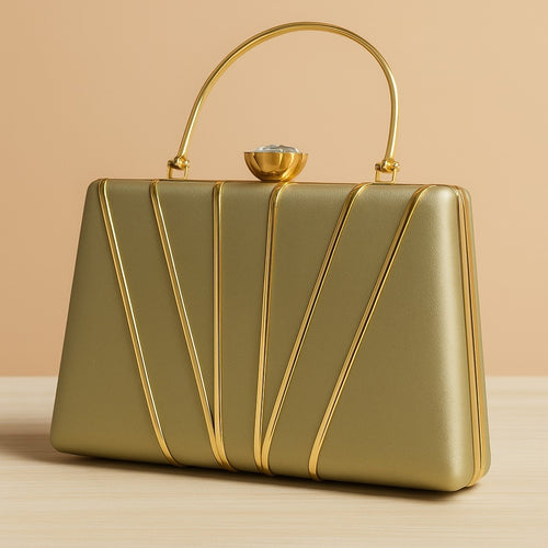 KarryQ Luxe Olive Gold Satin Clutch