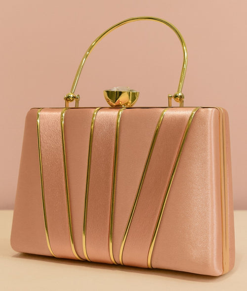 KarryQ Luxe Blush Pink Satin Clutch
