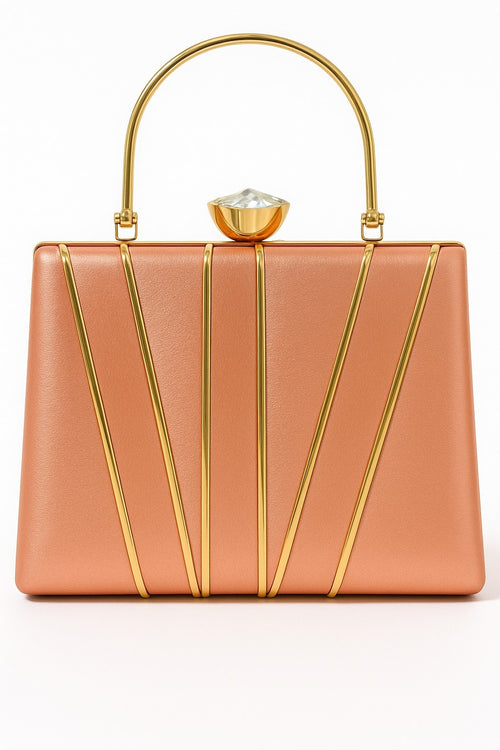 KarryQ Luxe Blush Pink Satin Box Clutch for Women | Premium Wedding, Party & Evening Handbag