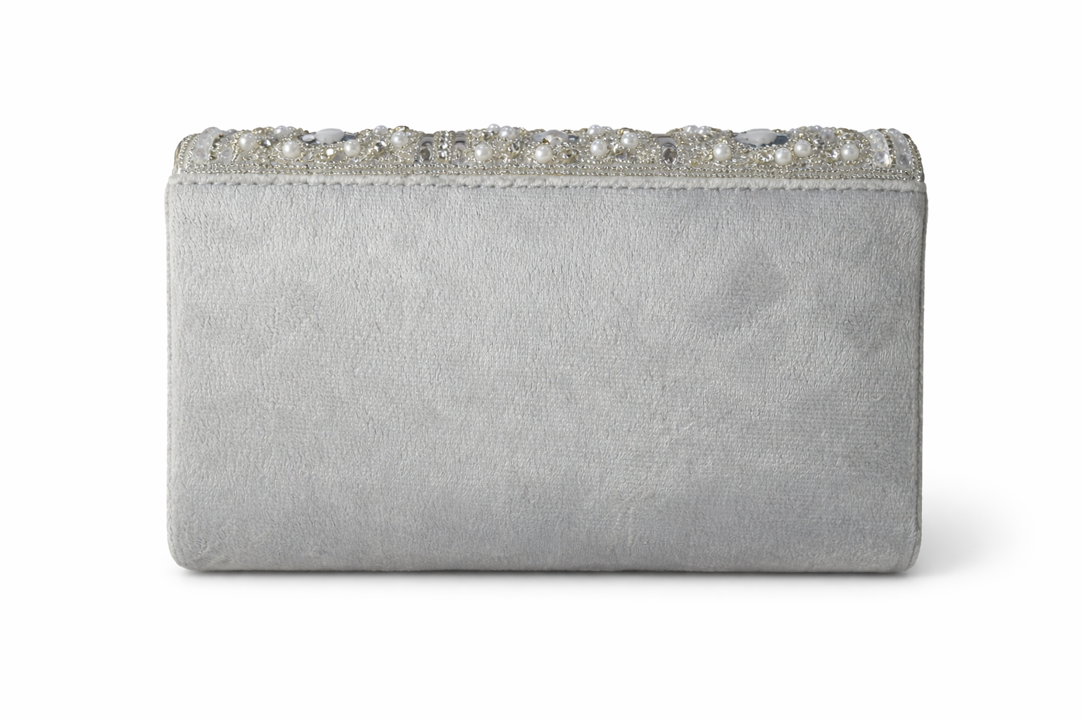 KarryQ Silver Bridal Handbag for Women | Pearl & Crystal Embellished Designer Wedding Purse | Ethnic Party Shoulder Bag