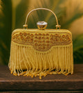 KarryQ Royal Golden Tassel Potli Clutch for Women | Premium Wedding, Festive & Party Handbag