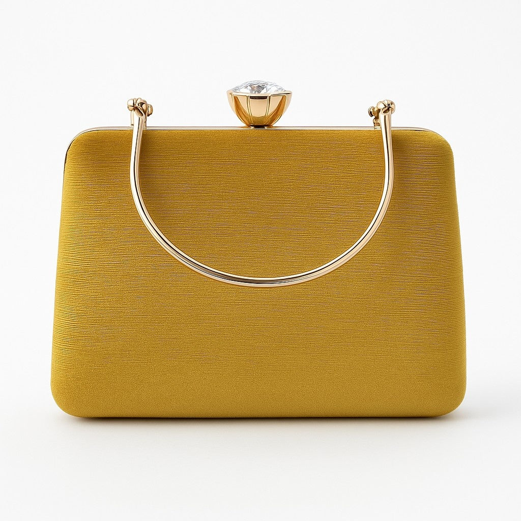 KarryQ Royal Golden Fringe Clutch for Women | Premium Ethnic Wedding, Festive & Party Handbag