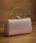 KarryQ Luxe Rose Gold Metallic Box Clutch for Women | Premium Party, Wedding & Evening Handbag