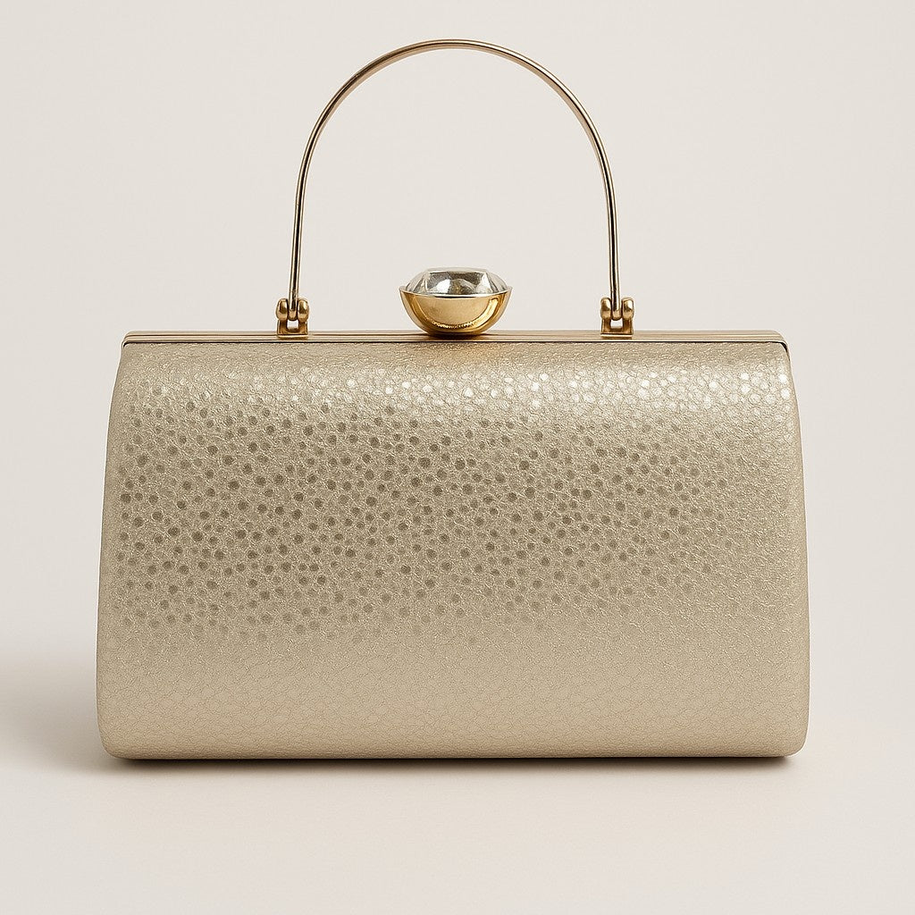 KarryQ Luxe Silver Metallic Box Clutch for Women | Premium Party, Wedding & Evening Handbag