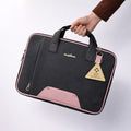 SeeNLee Premium Laptop Messenger Bag for Men & Women | Water-Resistant Office Briefcase | 15.6 Inch Laptop Carry Bag | Business Shoulder Bag with Adjustable Strap | Black & Pink