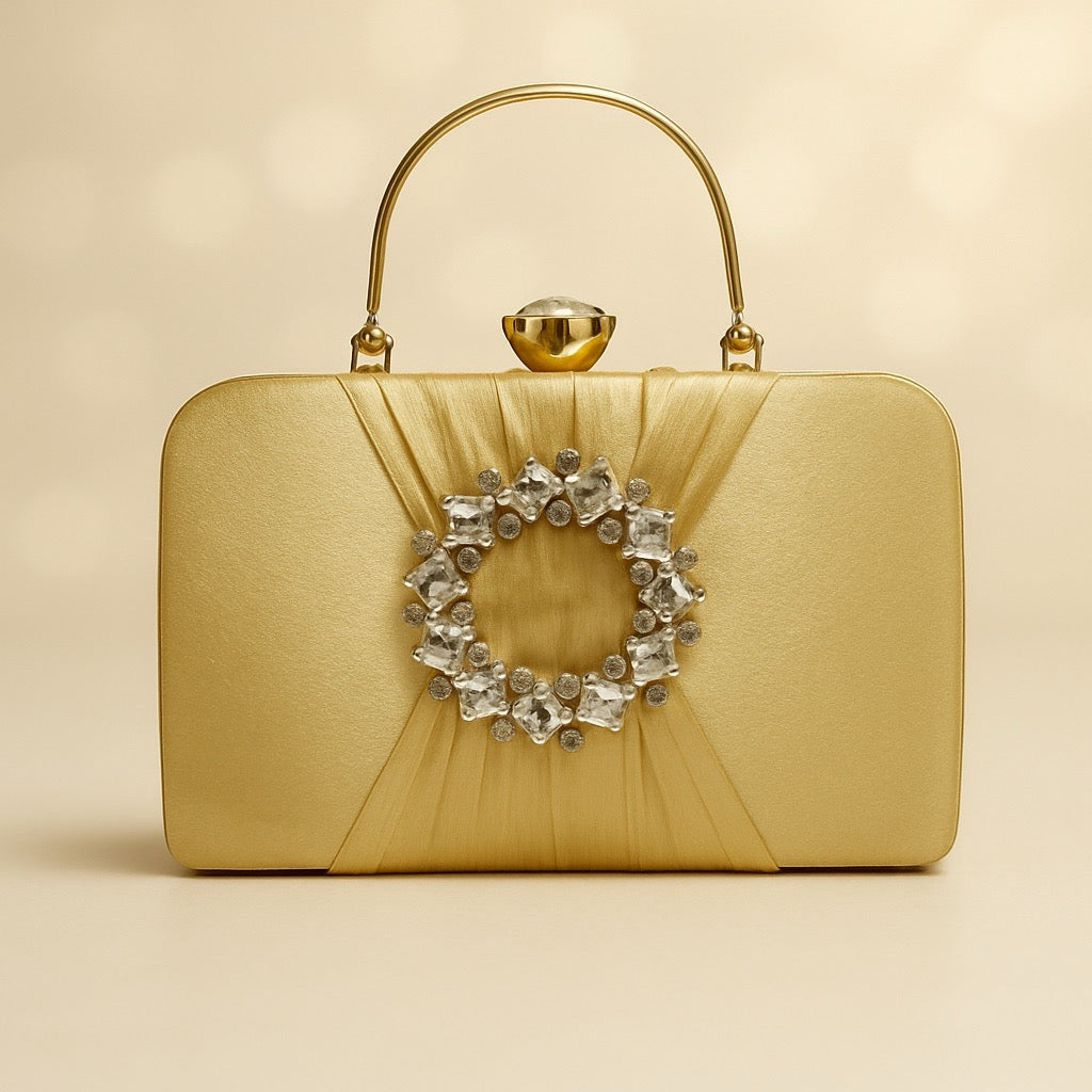KarryQ Golden Crystal Ring Clutch