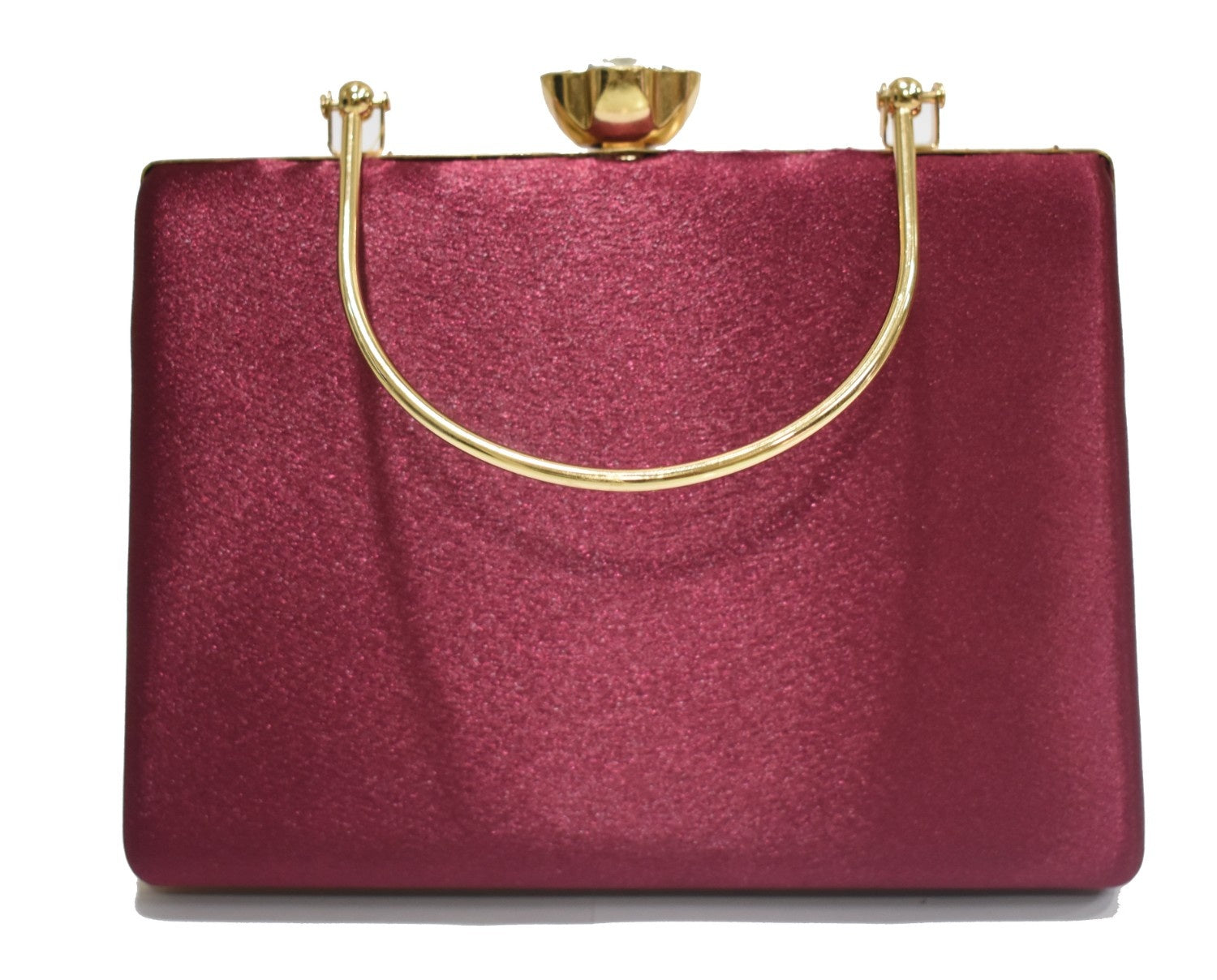 KarryQ Royal Maroon Satin Box Clutch for Women | Premium Wedding, Party & Evening Handbag