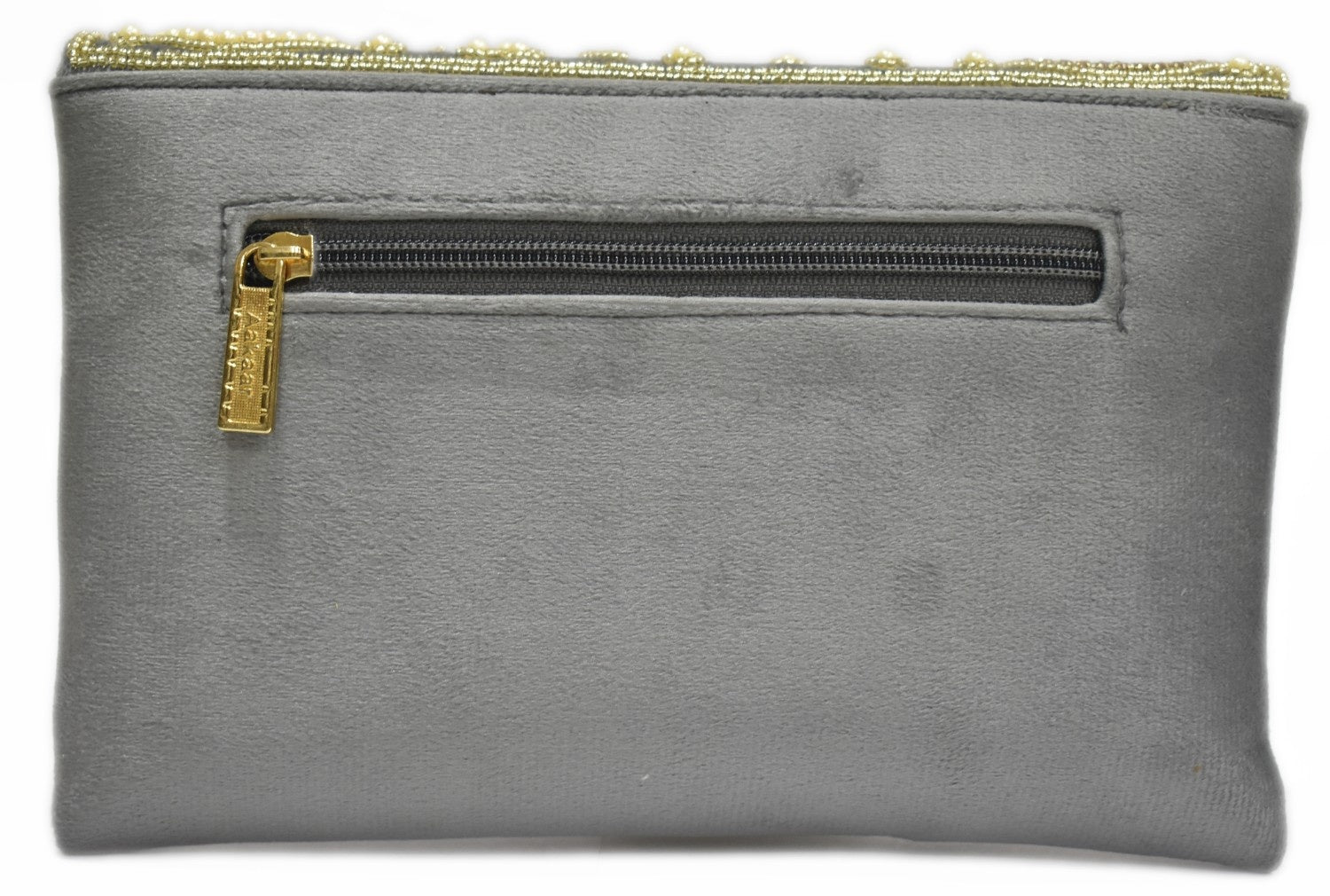 KarryQ Elegant Grey Embroidered Clutch for Women | Premium Ethnic Wedding, Festive & Party Handbag
