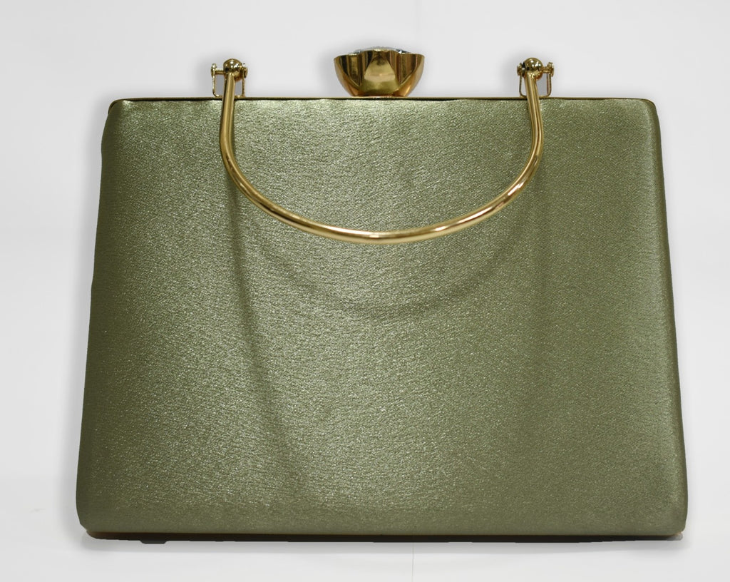 KarryQ Luxe Pista Green Satin Box Clutch for Women | Premium Wedding, Party & Evening Handbag