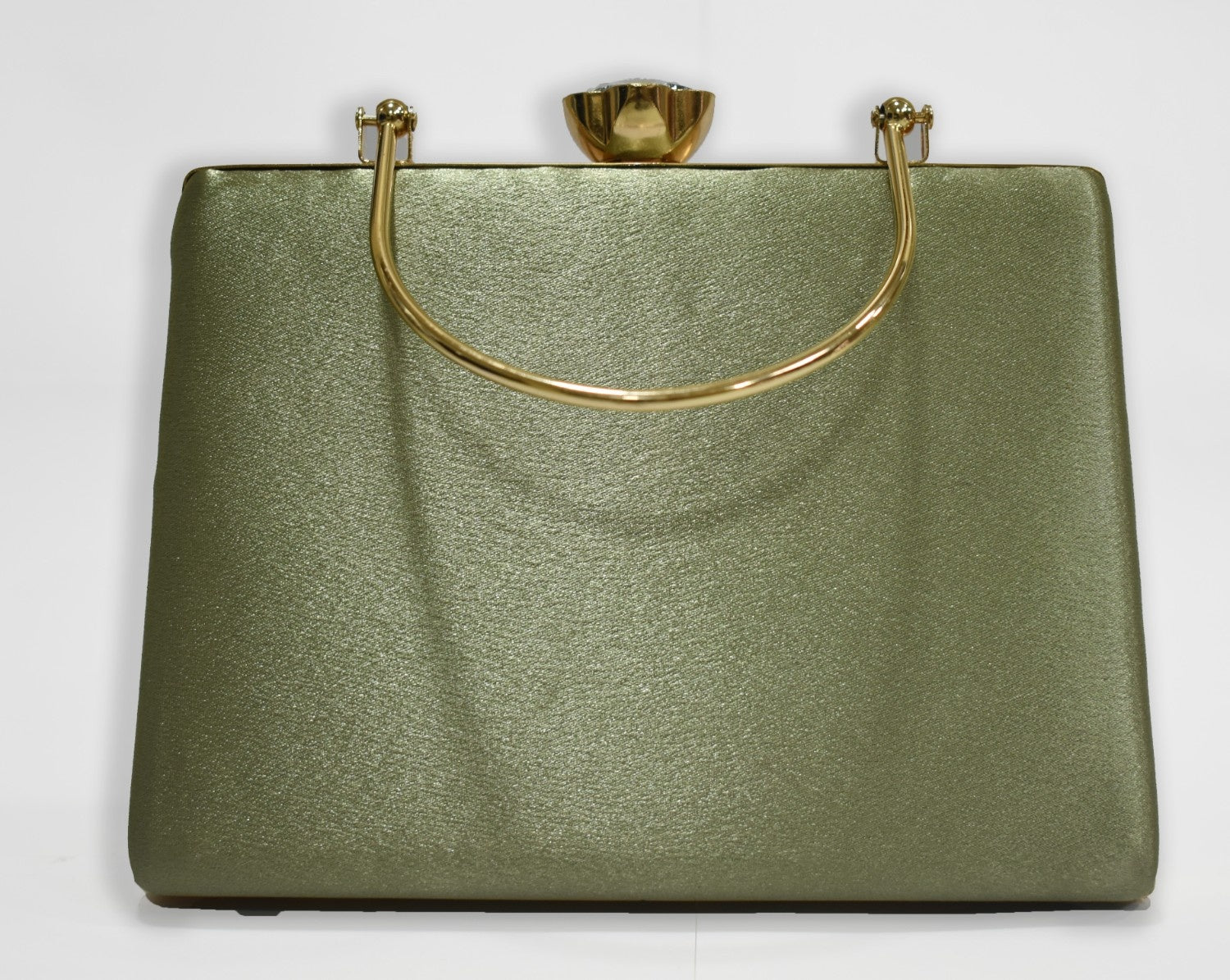 KarryQ Luxe Pista Green Satin Box Clutch for Women | Premium Wedding, Party & Evening Handbag