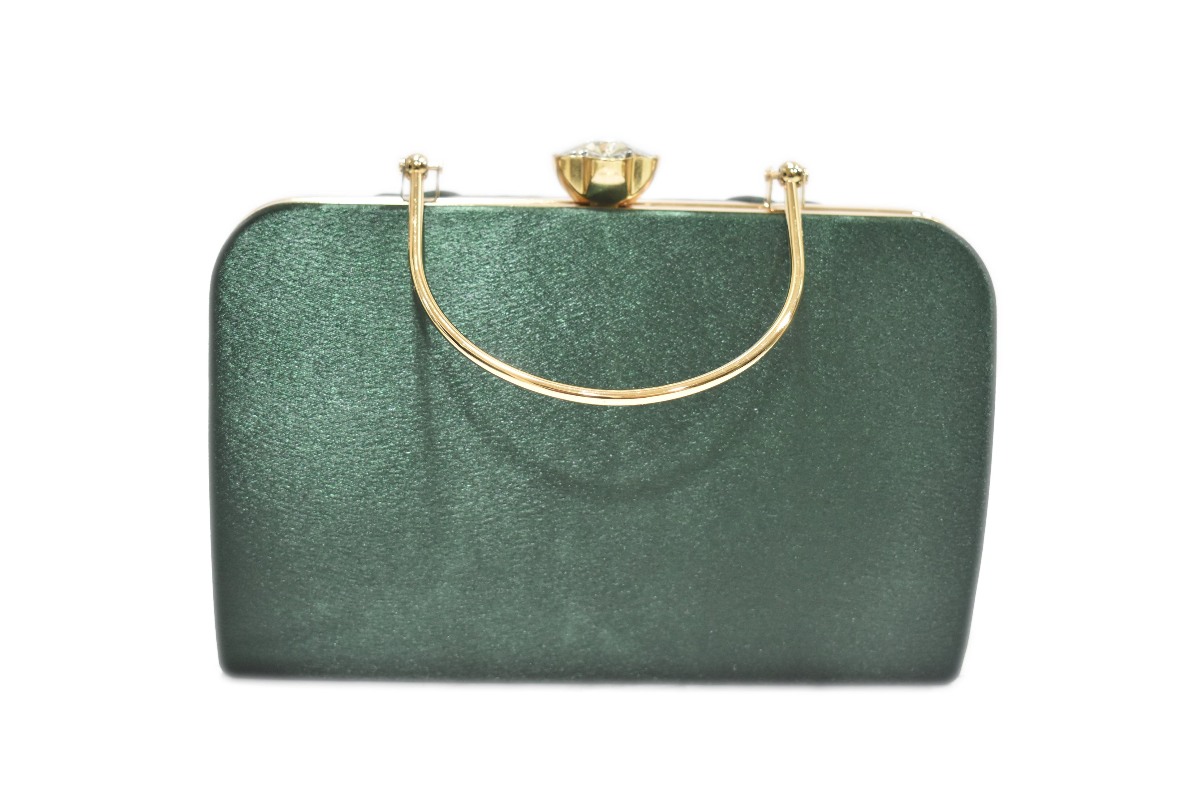 KarryQ Emerald Crystal Ring Clutch for Women | Premium Party, Wedding & Festive Handbag
