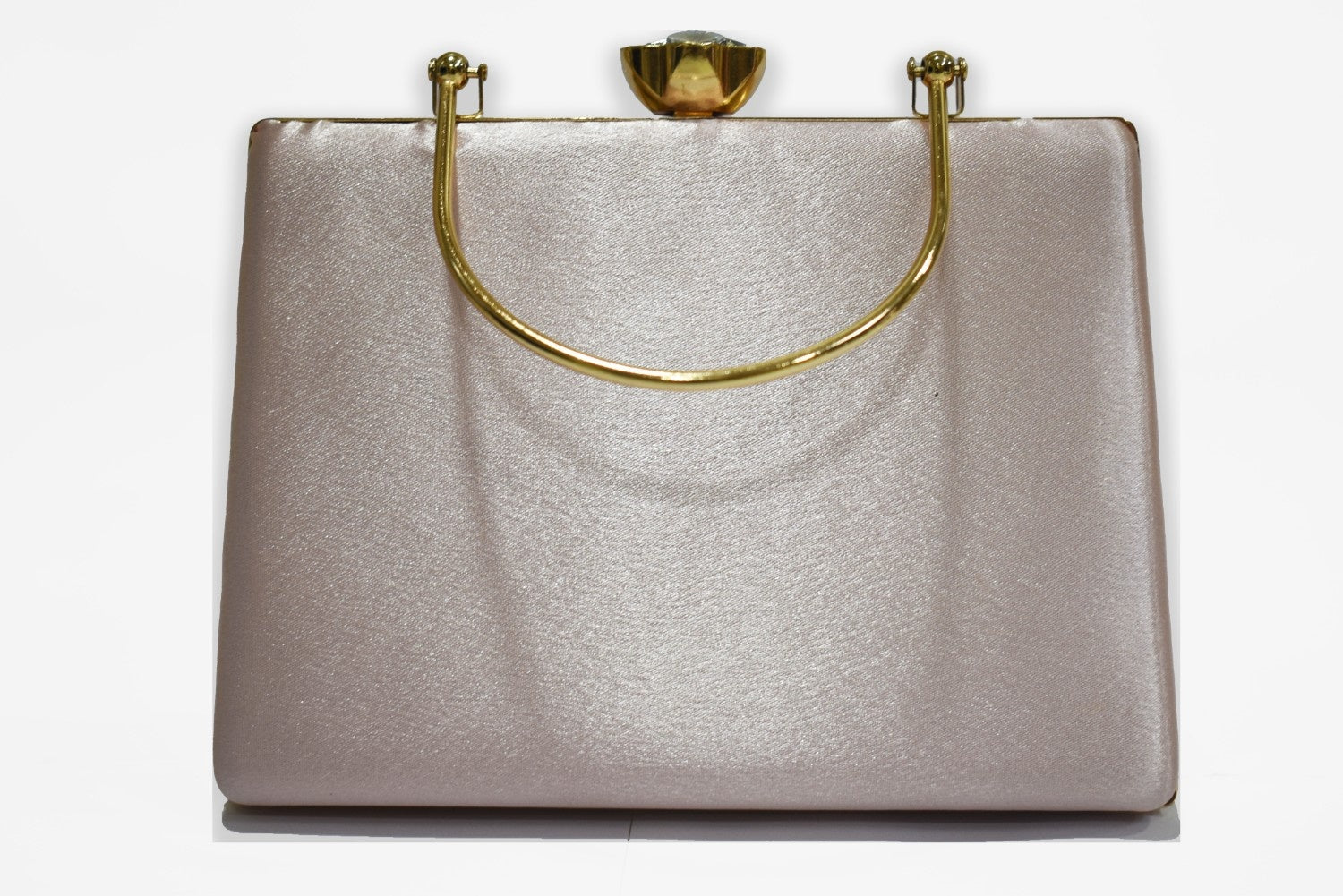 KarryQ Luxe Champagne Pink Satin Box Clutch for Women | Premium Wedding, Party & Evening Handbag