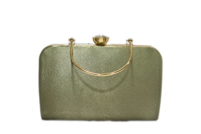 KarryQ Olive Green Crystal Ring Clutch for Women | Premium Party, Wedding & Festive Handbag