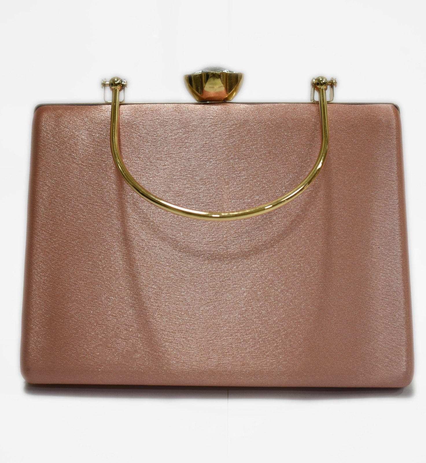 KarryQ Luxe Rose Gold Satin Box Clutch for Women | Premium Wedding, Party & Evening Handbag