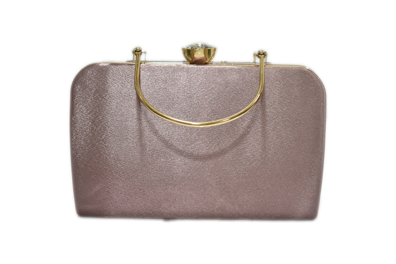 KarryQ Rose Pink Crystal Ring Clutch for Women | Premium Party, Wedding & Festive Handbag