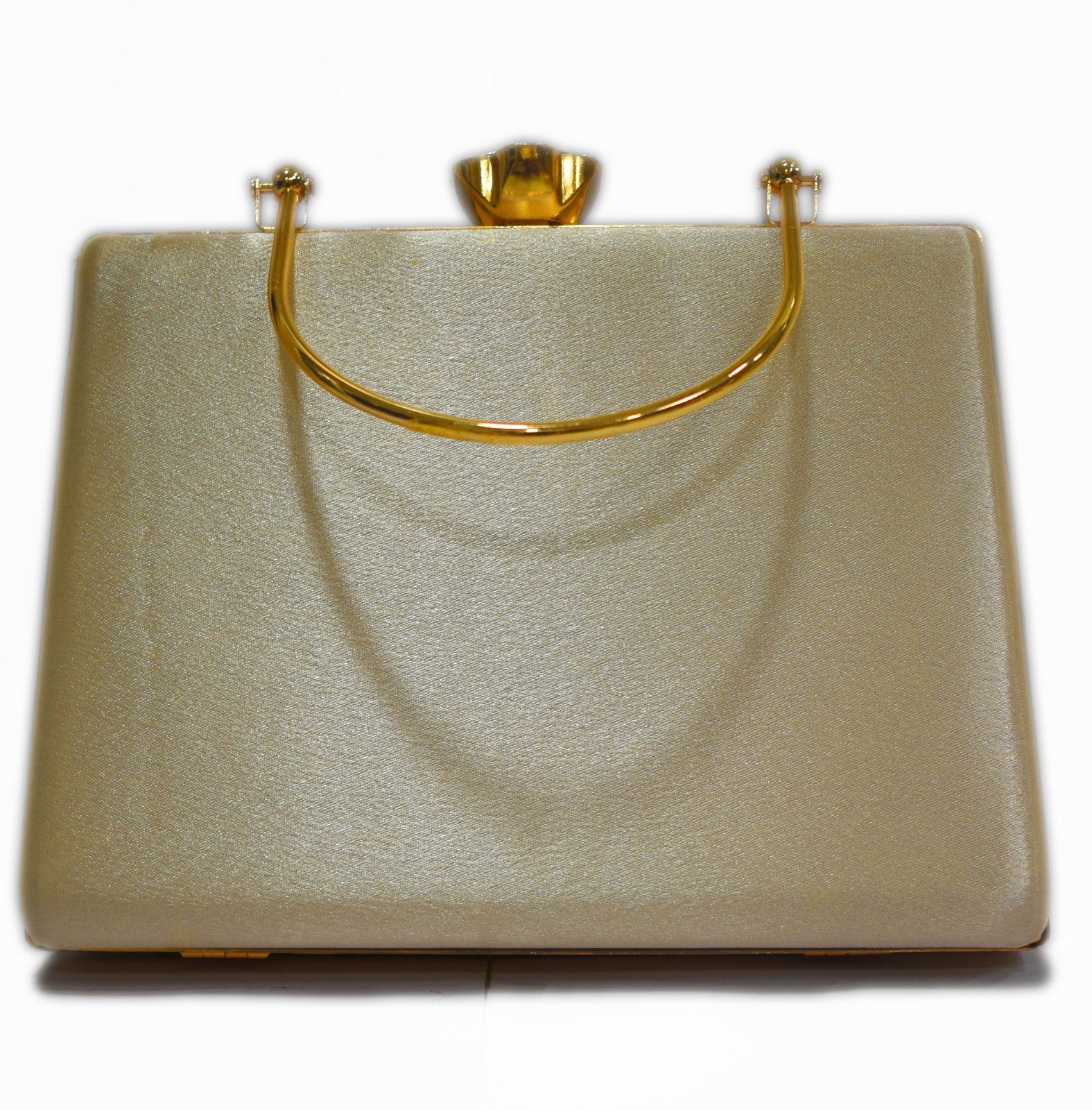 KarryQ Luxe Champagne Gold Satin Box Clutch for Women | Premium Wedding, Party & Evening Handbag