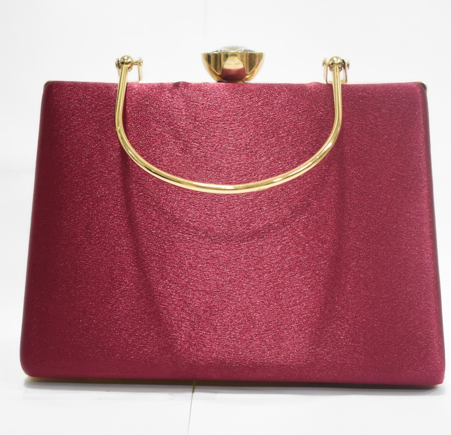 KarryQ Royal Wine Red Satin Box Clutch for Women | Premium Wedding, Party & Evening Handbag