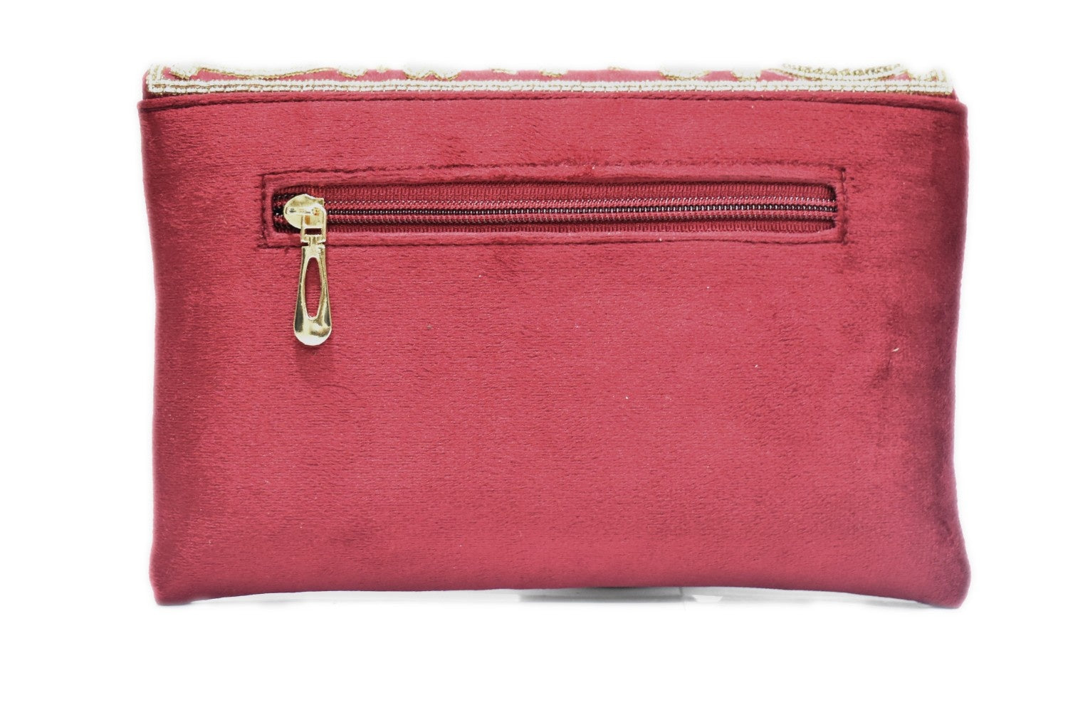 KarryQ Royal Maroon Embroidered Clutch for Women | Premium Ethnic Wedding, Festive & Party Handbag