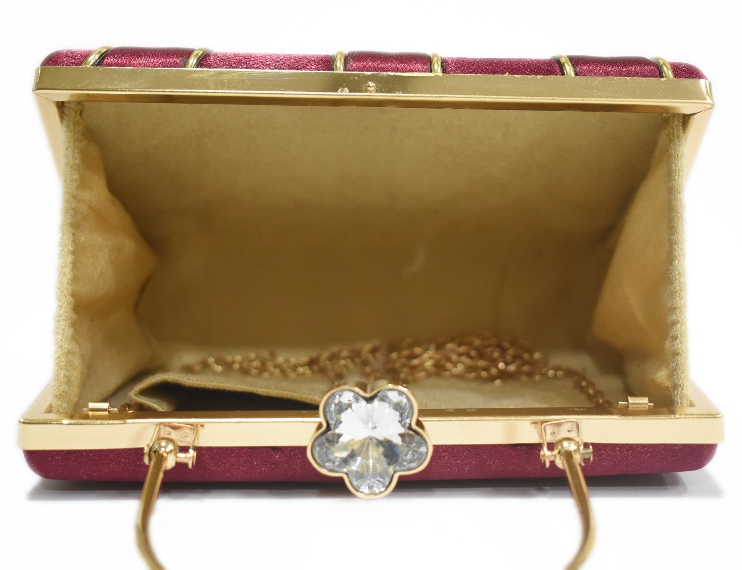 KarryQ Royal Wine Red Satin Box Clutch for Women | Premium Wedding, Party & Evening Handbag