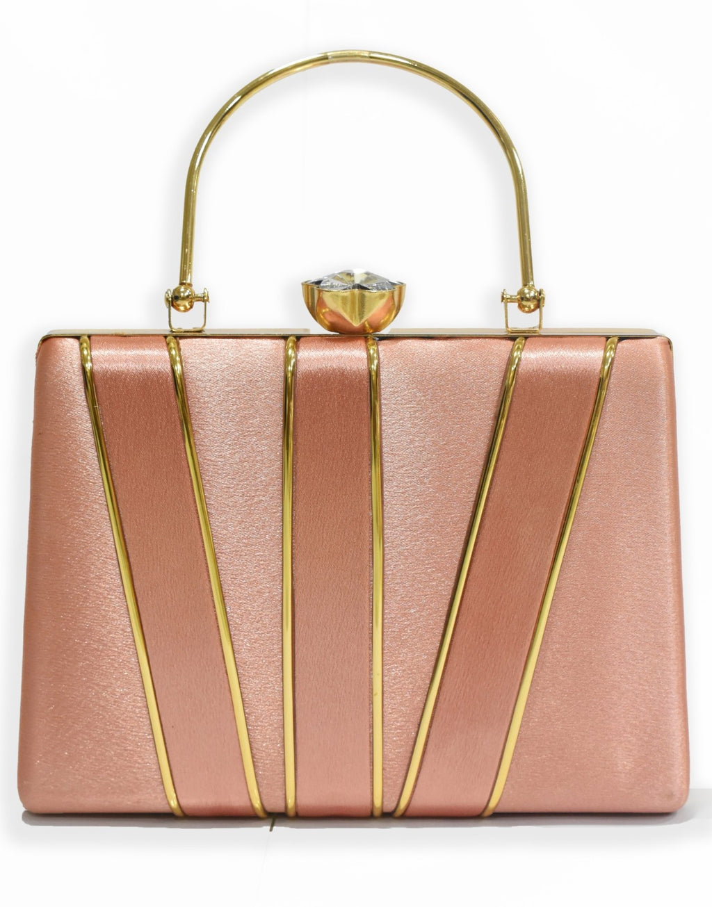 KarryQ Luxe Blush Pink Satin Box Clutch for Women | Premium Wedding, Party & Evening Handbag