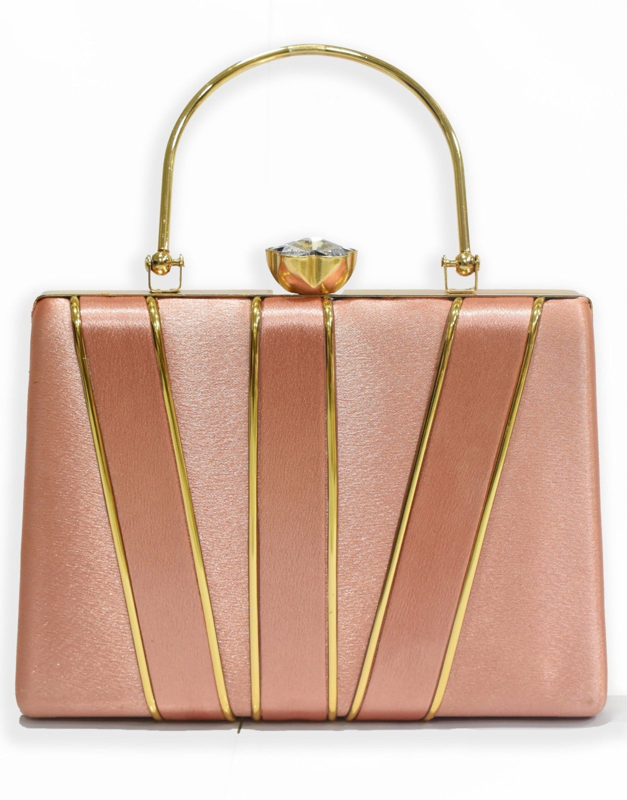 KarryQ Luxe Blush Pink Satin Box Clutch for Women | Premium Wedding, Party & Evening Handbag