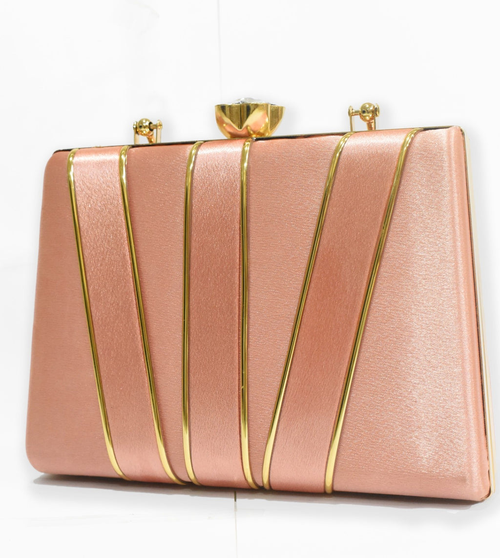 KarryQ Luxe Blush Pink Satin Box Clutch for Women | Premium Wedding, Party & Evening Handbag