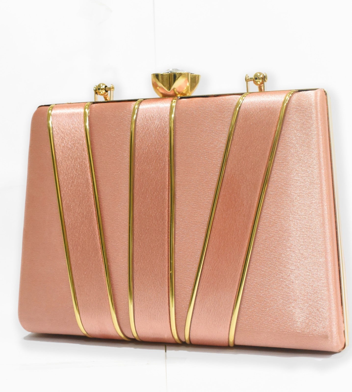 KarryQ Luxe Blush Pink Satin Box Clutch for Women | Premium Wedding, Party & Evening Handbag