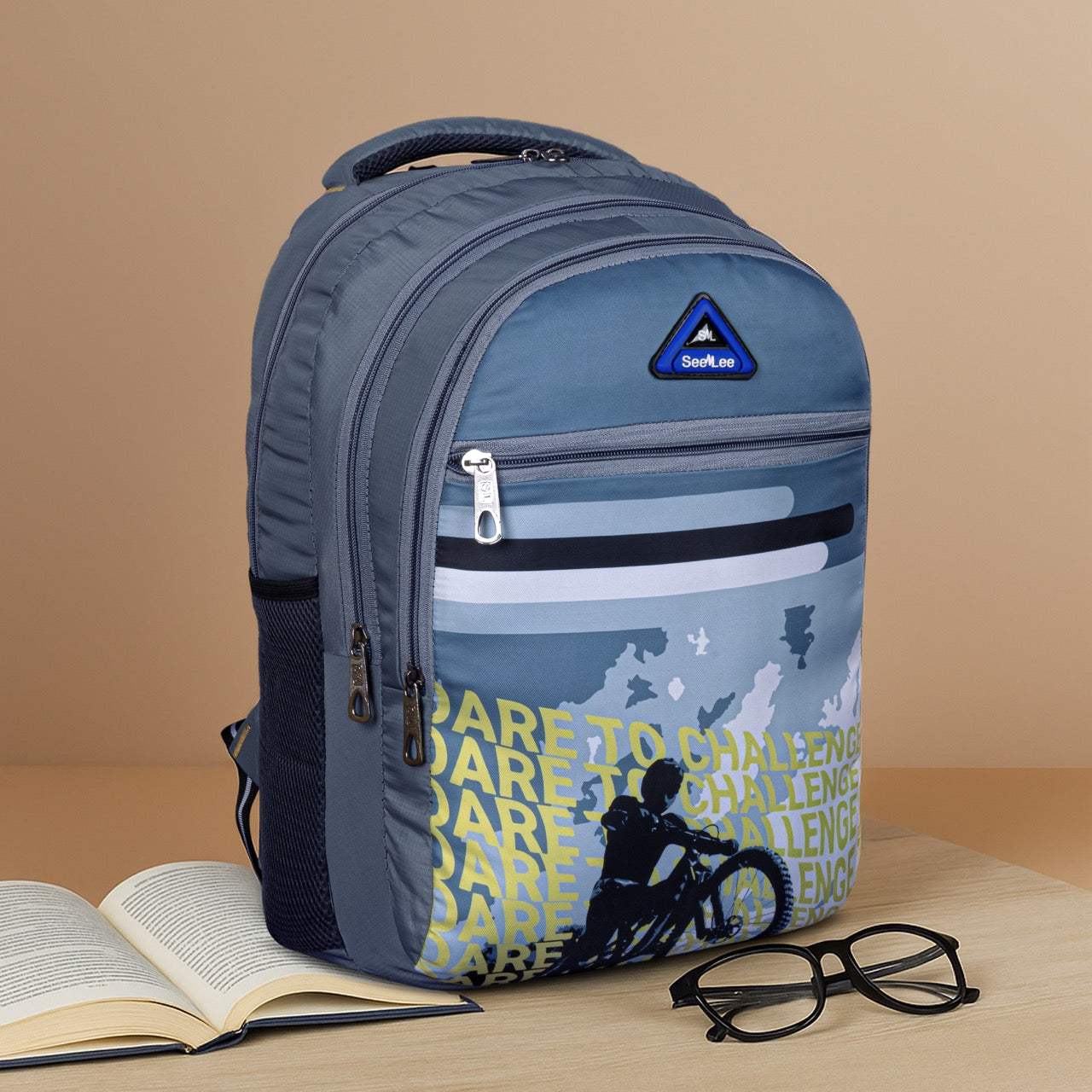 Seenlee Adventure Print Backpack | Stylish School, College & Travel Backpack for Boys | Multipurpose Daily Use Bag