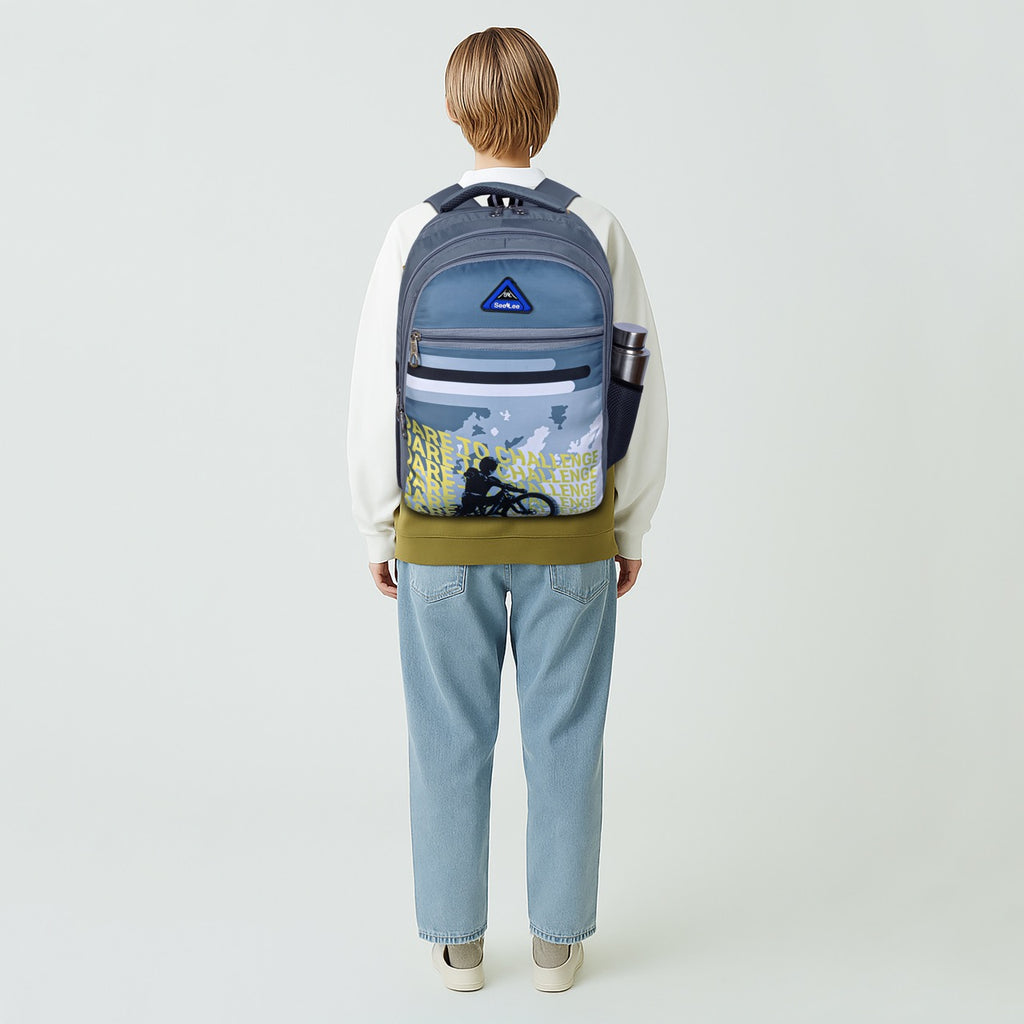 Seenlee Adventure Print Backpack | Stylish School, College & Travel Backpack for Boys | Multipurpose Daily Use Bag