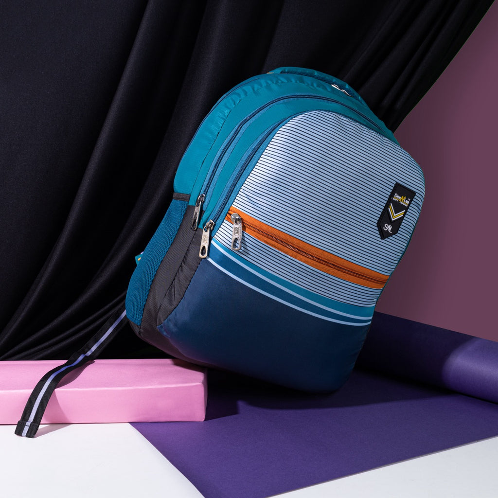 Seenlee Stripe Edition Backpack | Stylish School, College & Daily Use Backpack for Boys & Girls | Multipurpose Travel Bag