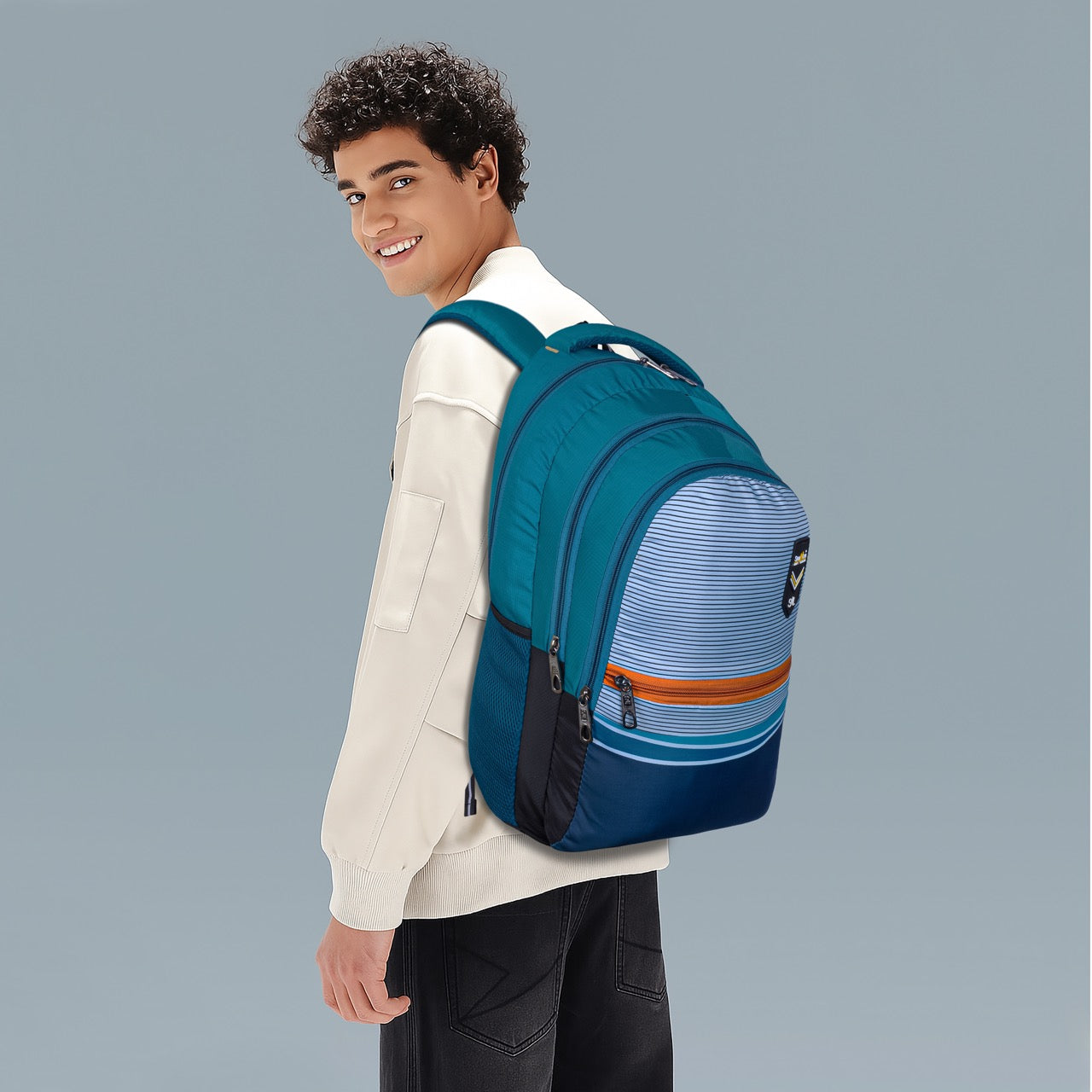 Seenlee Stripe Edition Backpack | Stylish School, College & Daily Use Backpack for Boys & Girls | Multipurpose Travel Bag
