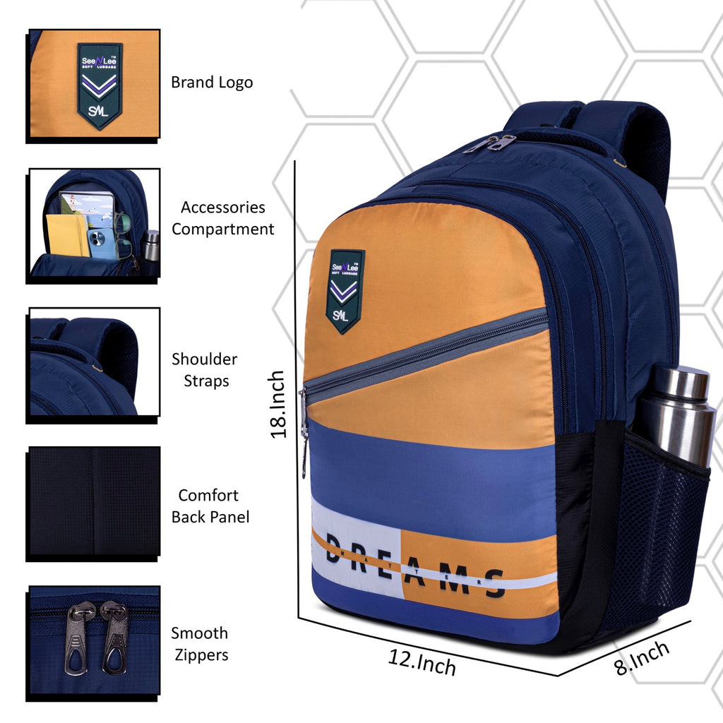 Seenlee Dreams Edition Backpack | Stylish School, College & Daily Use Backpack for Boys & Girls | Multipurpose Travel Bag