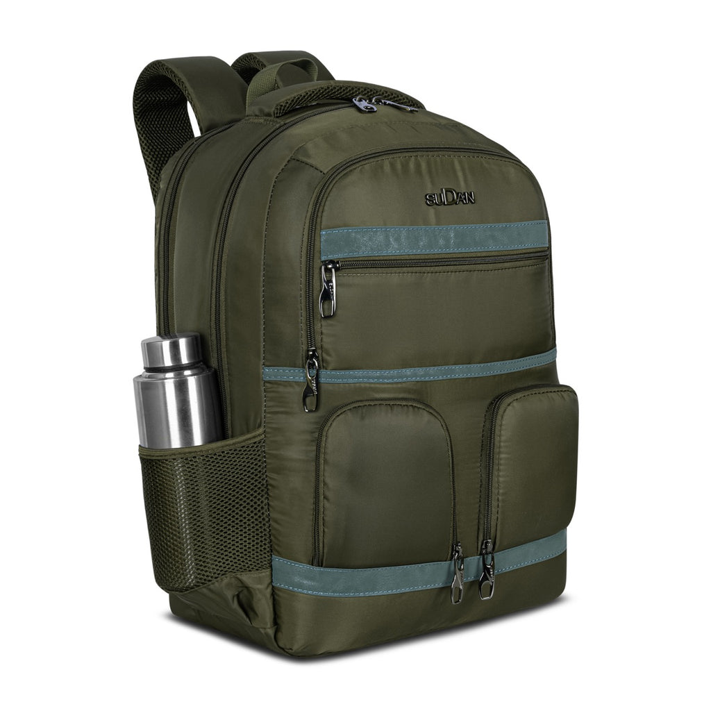 Sudan Large Laptop Backpack for Men & Women | Multi-Compartment College, School, Office & Travel Backpack | Spacious Daily Use Bag with Organizer Pockets & Bottle Holder | Olive Green