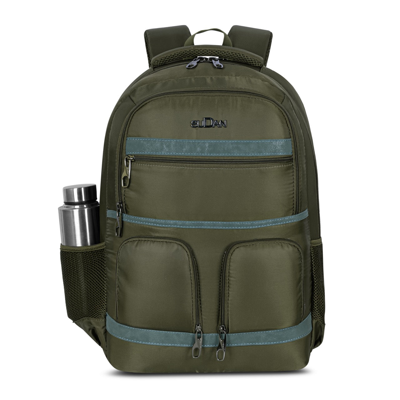 Sudan Large Laptop Backpack for Men & Women | Multi-Compartment College, School, Office & Travel Backpack | Spacious Daily Use Bag with Organizer Pockets & Bottle Holder | Olive Green