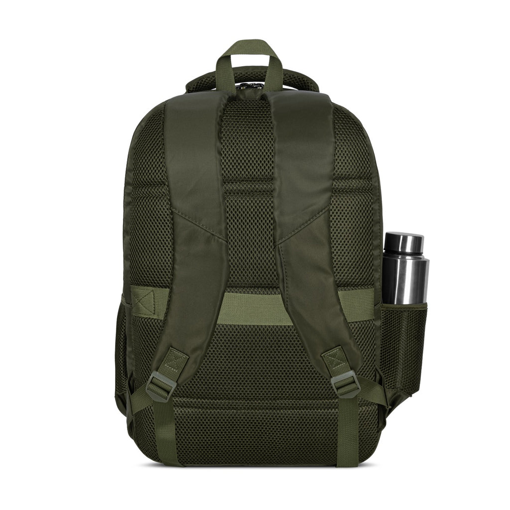 Sudan Large Laptop Backpack for Men & Women | Multi-Compartment College, School, Office & Travel Backpack | Spacious Daily Use Bag with Organizer Pockets & Bottle Holder | Olive Green