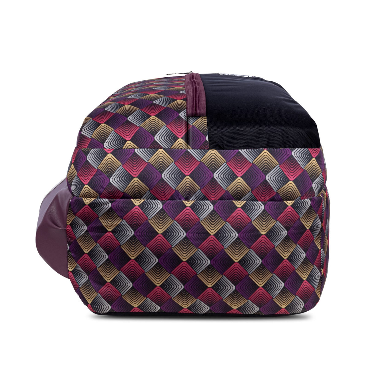 SeeNLee Unisex Printed Laptop Backpack with Multiple Compartments, Bottle Pocket & Padded Shoulder Straps | Spacious College, School, Office & Travel Backpack – Black & Wine