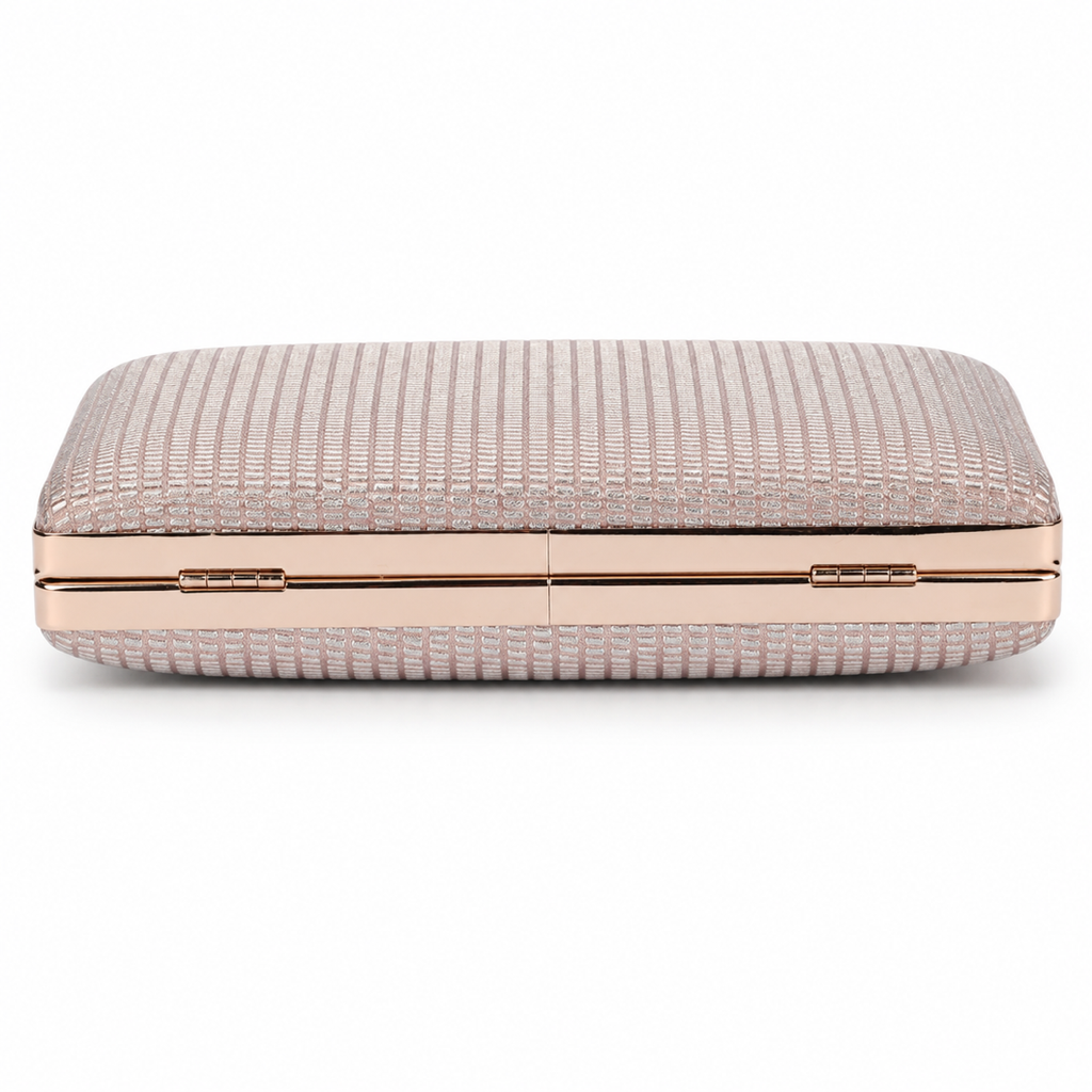 KarryQ Champagne Gold Shimmer Box Clutch Bag for Women | Elegant Wedding Party Wear & Evening Clutch Purse
