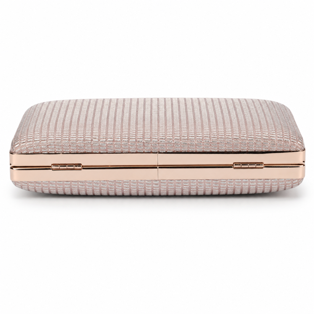 KarryQ Champagne Gold Shimmer Box Clutch Bag for Women | Elegant Wedding Party Wear & Evening Clutch Purse