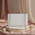 KarryQ Silver Metallic Box Clutch Bag for Women | Textured Party Wear Wedding & Evening Clutch Purse