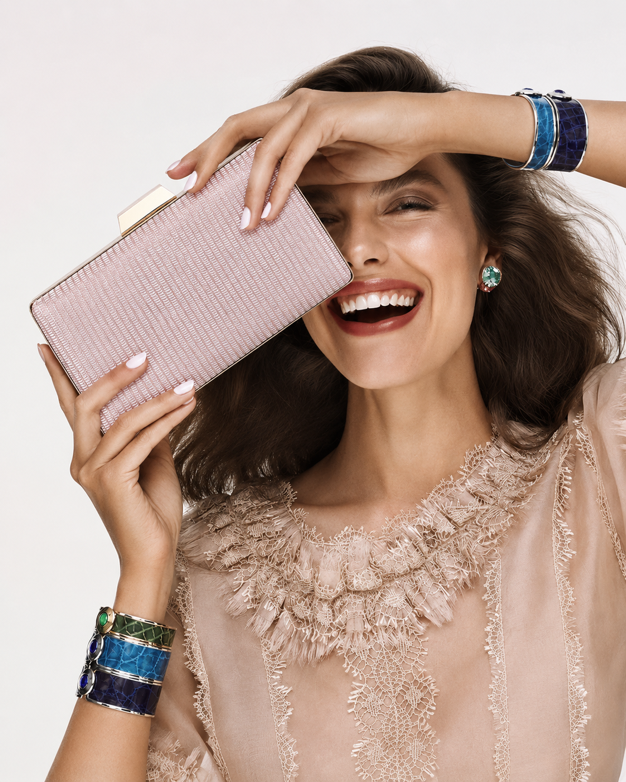 KarryQ Rose Gold Shimmer Box Clutch Bag for Women | Elegant Party Wear Wedding & Evening Clutch Purse