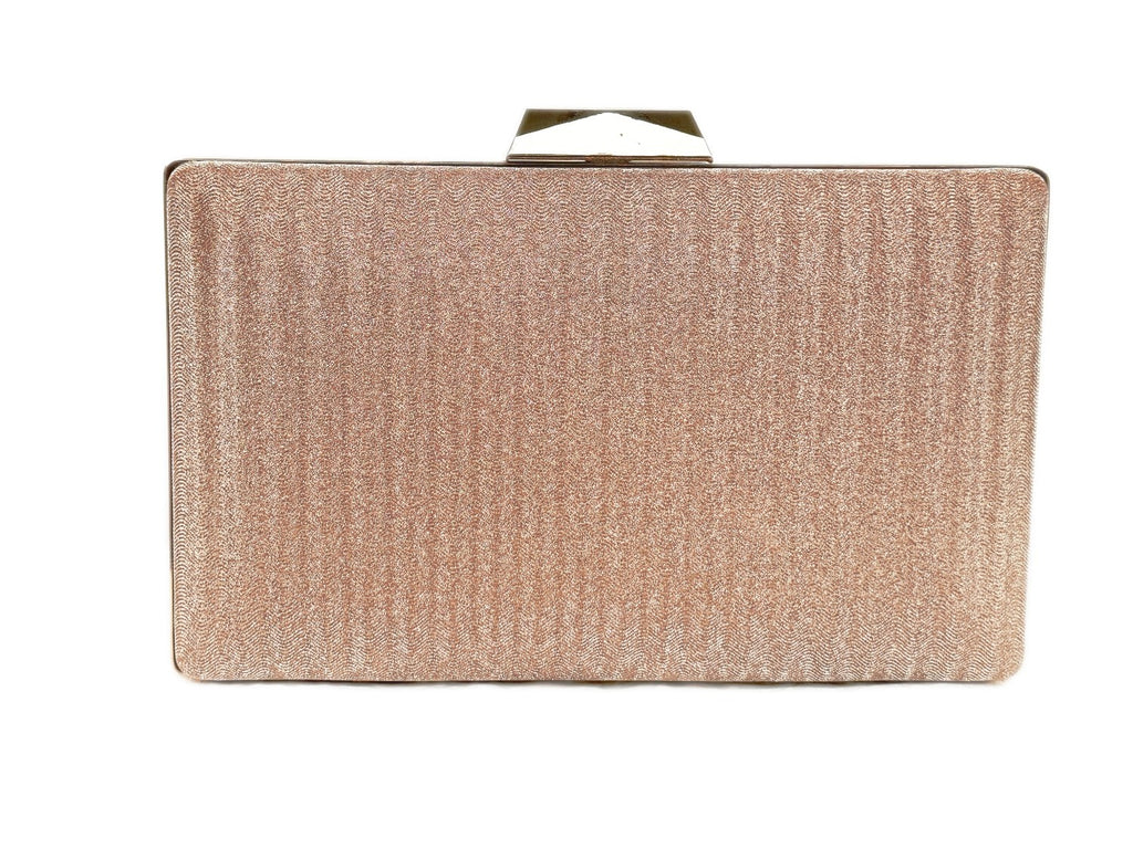 KarryQ Luxe Rose Gold Chain Box Clutch for Women | Premium Party, Wedding & Evening Sling Handbag